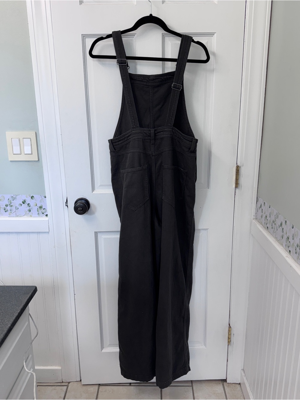 Aerie Charcoal Gray Denim Overalls 100% Cotton Medium - Picture 8 of 10